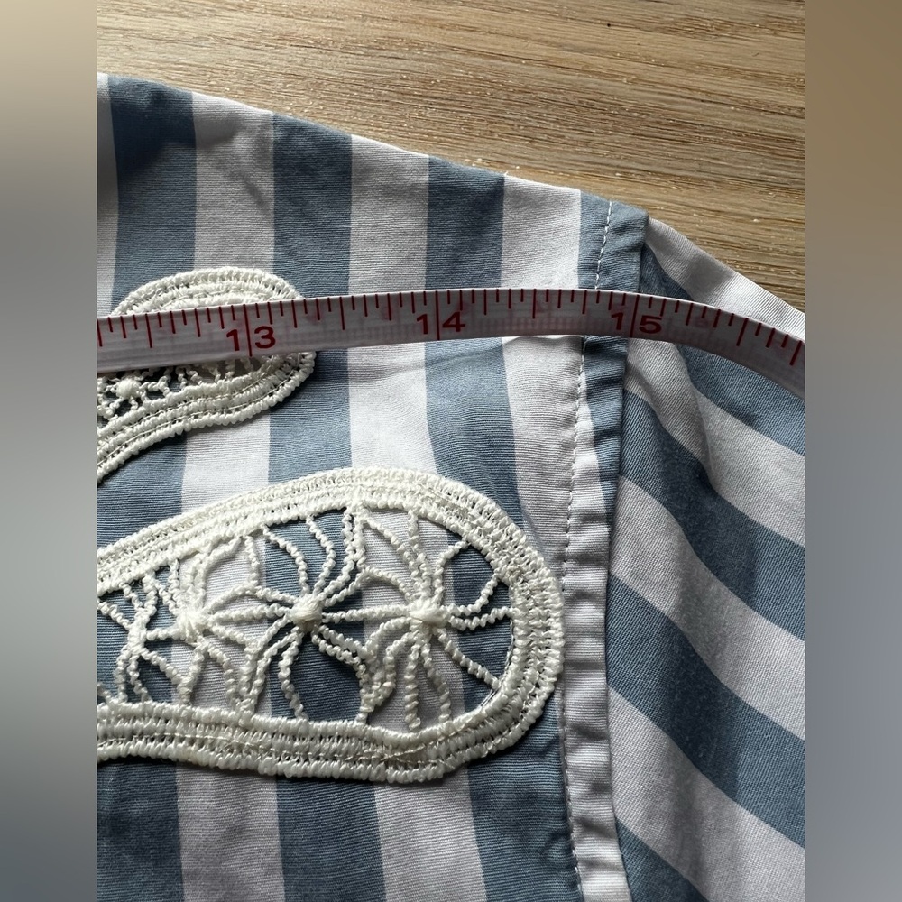 Ralph Lauren Striped Button-Down with Floral Lace - Picture 5 of 9